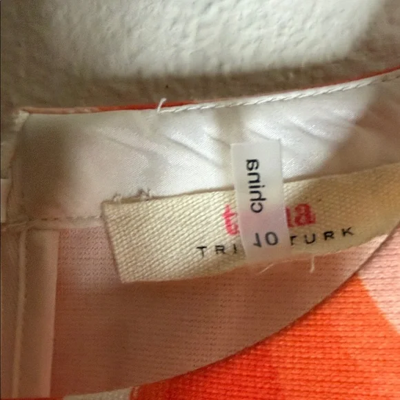 Trina Turk Orange & White Painterly Floral Halter Dress - Picture 8 of 15